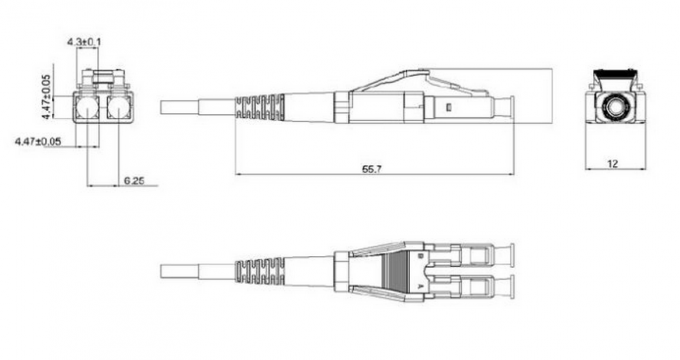 OM3 50/125 Koord van het Vezel het Optische Flard, van het koord5mtrs pvc van multimode vezelflard aquakabel