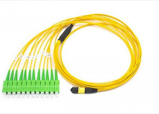China 12 Apc van vezelsmpo Sc Flardkoord, Optische Koord van de Doorbraak het Gele Vezel voor Area network leverancier